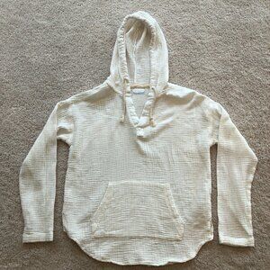 Altar'd State Swim Cover-Up Waffle Top Drawstring Hoodie Lightweight Shirt